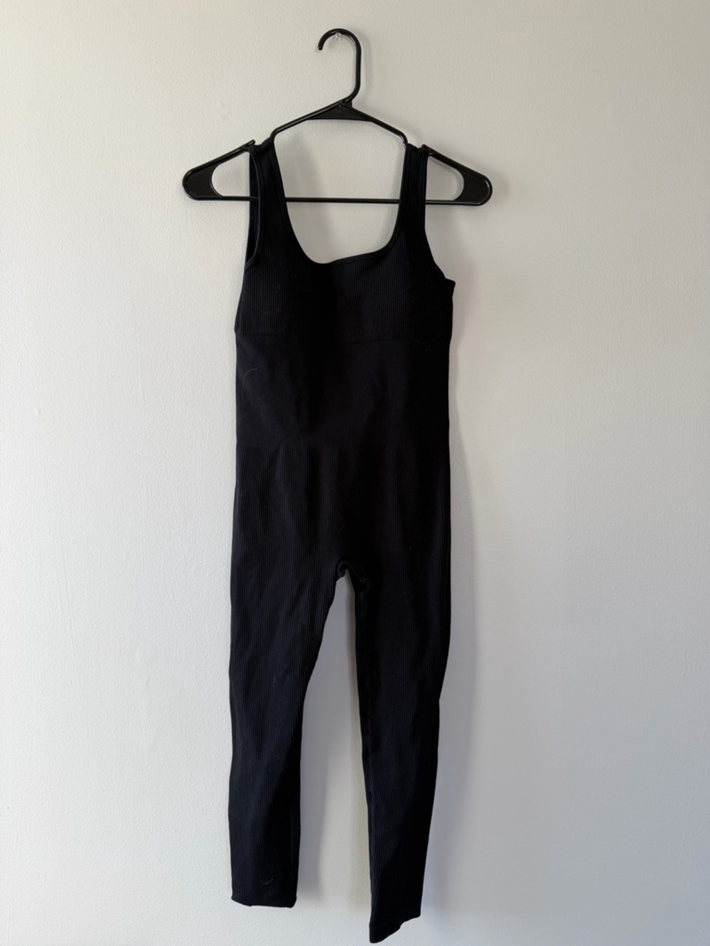 Black Ribbed Tank Sleeveless Jumpsuit